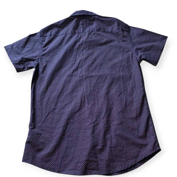 Beverly Hills Polo Club Men's Short Sleeve Button Down Dress Shirt, Navy - Picture 5 of 5